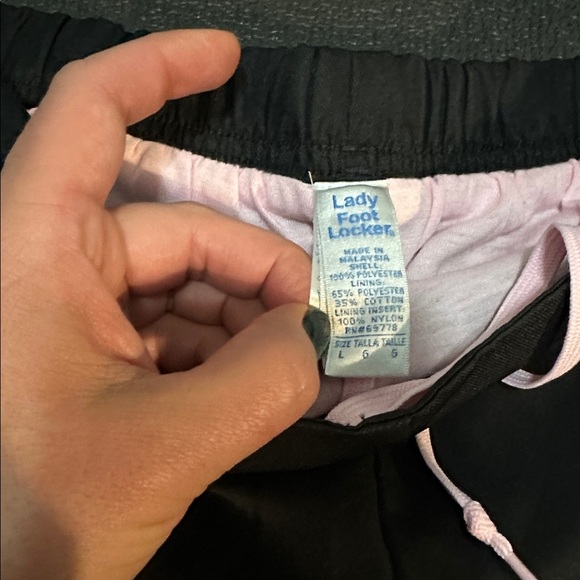 Lady foot locker Black and Pink Track Pants size large - Picture 4 of 9